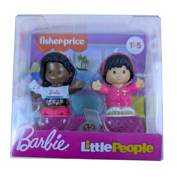 Fisher-Price Little People Barbie Sleepover & Swimming Figure Bundle Ages 1.5-5 - Picture 2 of 4